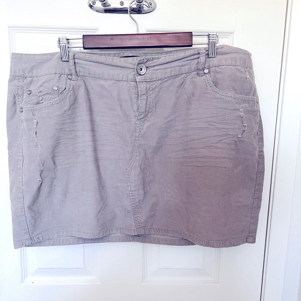 Torrid Light Gray Corduroy Skirt
